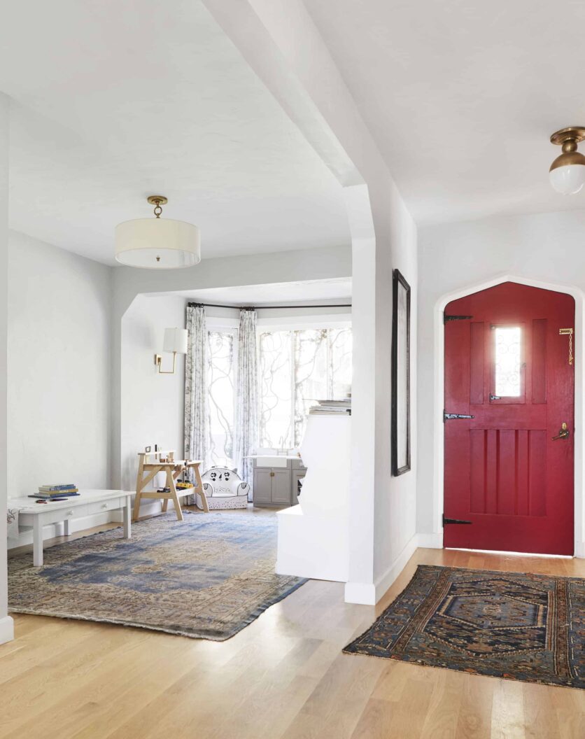 Refined Entryway Playroom Tudor